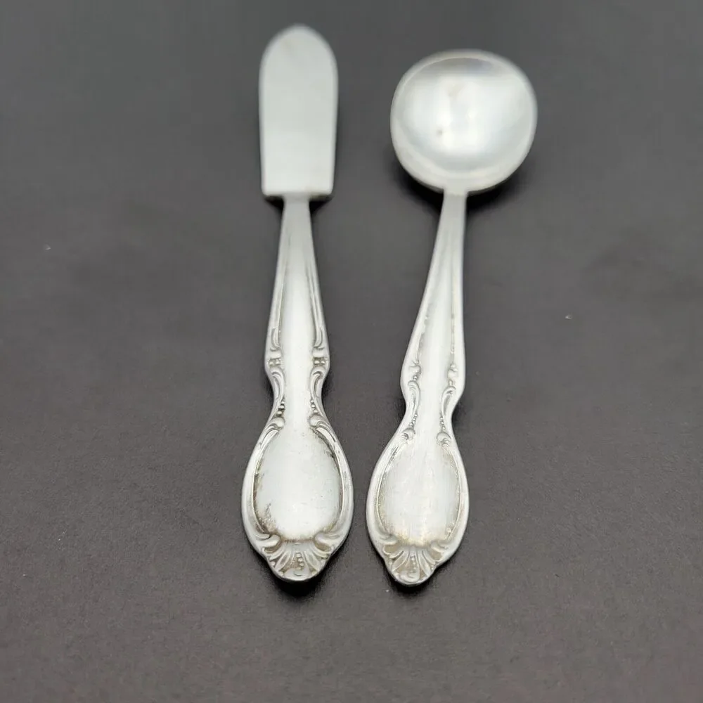 Rogers International Silverplate Set Butter Knife & Sugar Spoon REFLECTION 1847